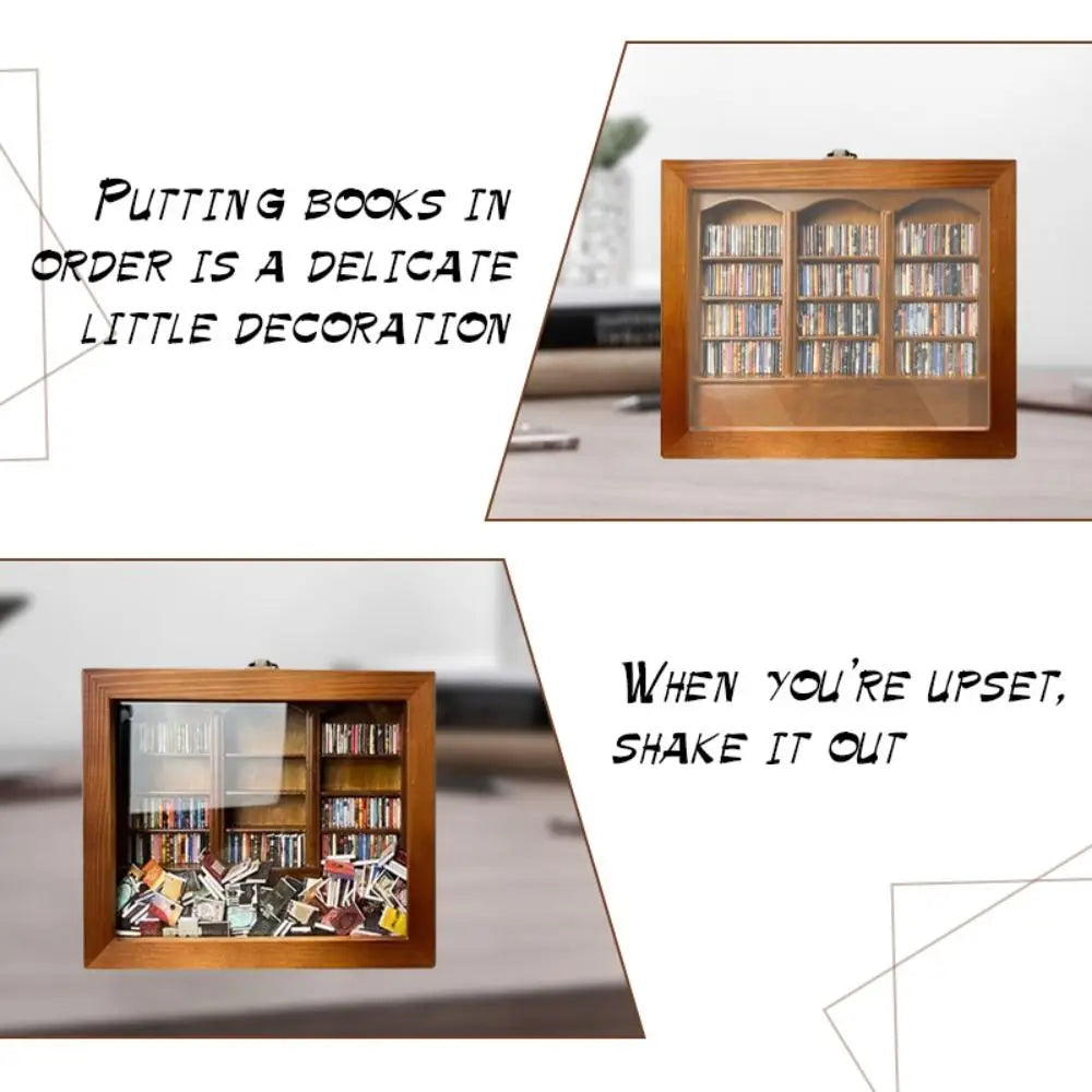 Bookshelf Decor Anxiety Bookshelf Home Desktop Decoration Fidget Toys Bookshelf Sensory Toys Handmade Wooden