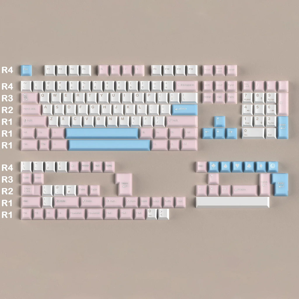 164 Keys Latte Coffee Keycaps Retro Brown Translucent keycaps Cherry Profile Double Shot PBT PC keycap For Mechanical Keyboard