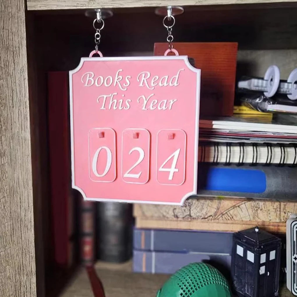 Hanging Bookshelf Counter Bookish Decor Books Read This Year Bookshelf Sign Personalized Book Lover Sign Reading Plan Management