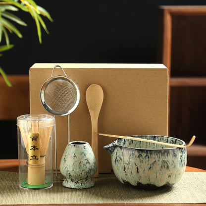 6PCS Japanese Matcha Tea Set – Whisk, Bowl & Accessories for Authentic Tea Rituals