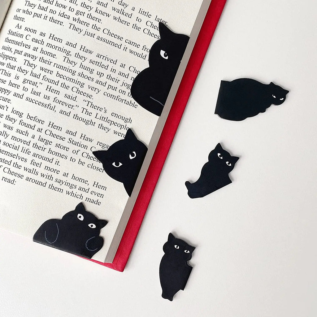6-Piece Black Cat Magnetic Bookmarks