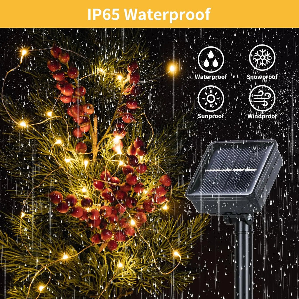 Solar String Lights Outdoor Waterproof – Solar Fairy Lights with 8 Modes for Garden, Patio, Wedding & Christmas Decorations