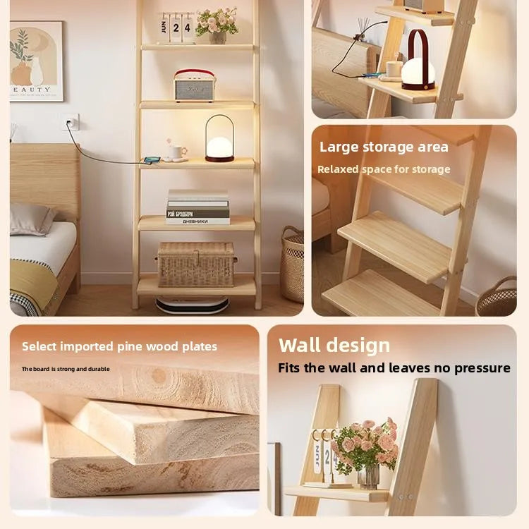 Solid Wood Ladder Shelf Storage Rack