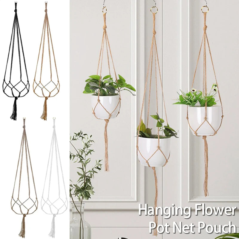 Hanging Flower Pot Net Planters for Hanging – Woven Plant Holder for Gardening, Planter Hanger Rack