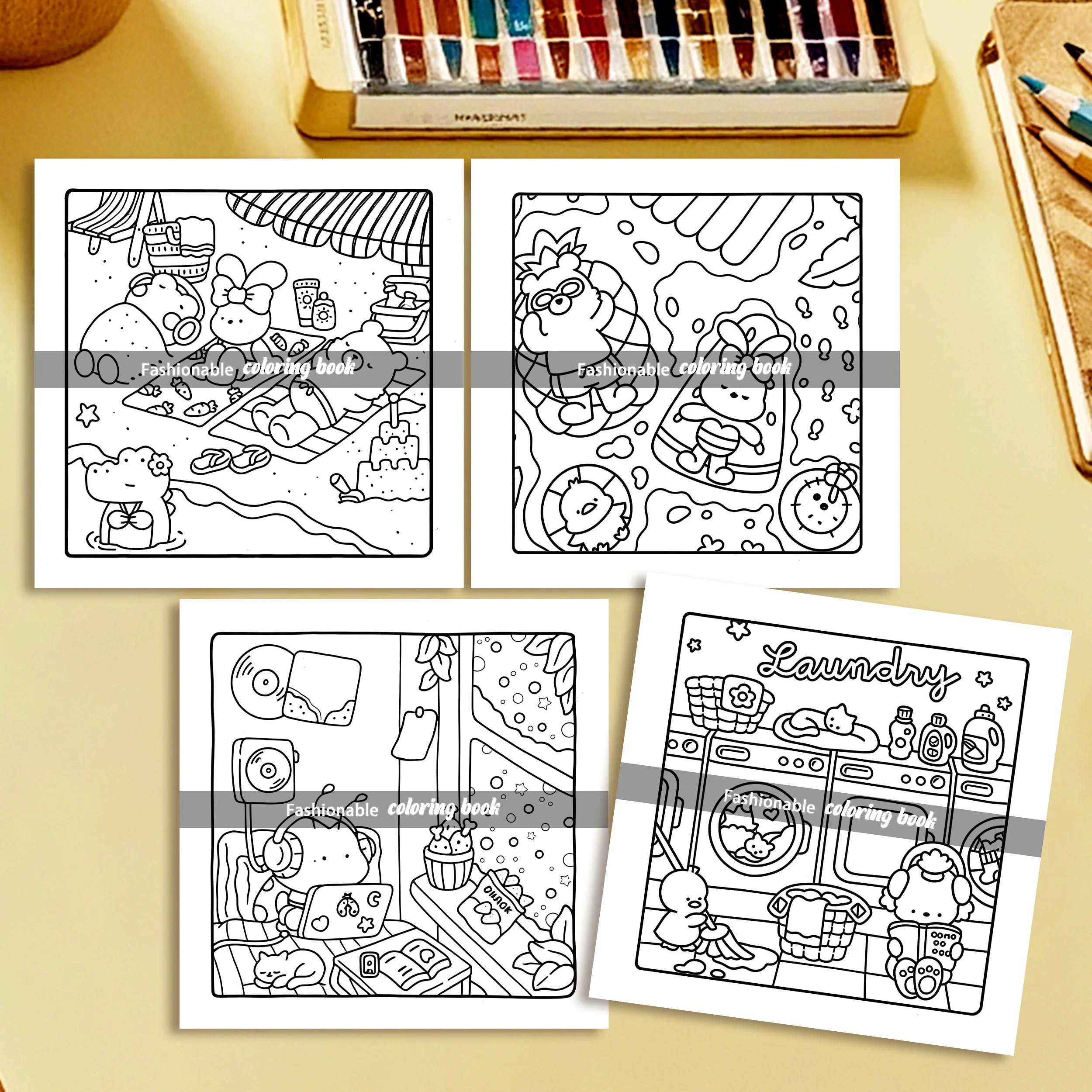 COZY FRIENDS: Coloring Book for Adults Featuring Cute Cozy Daily Activities for Relaxation (Cozy Spaces Coloring)