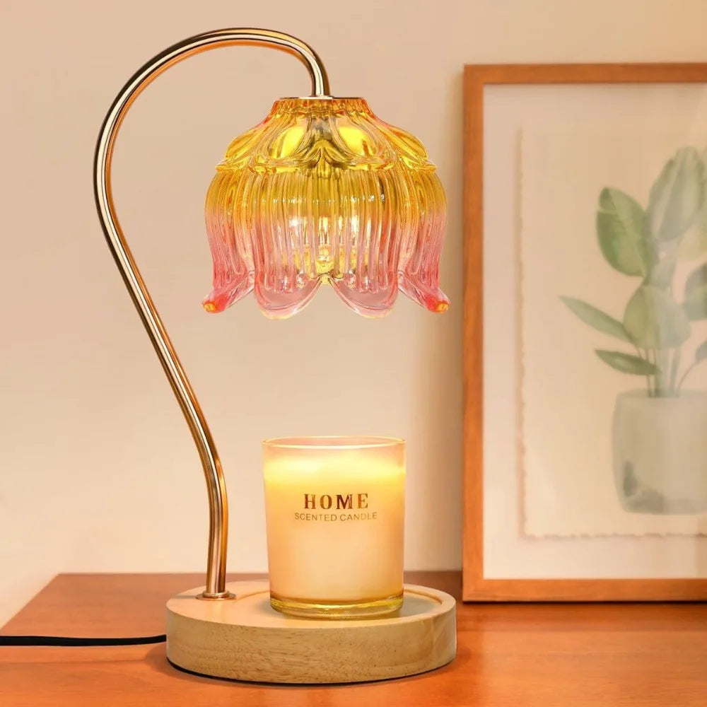Flower Candle Warmer Lamp with Timer, Dimmable Candle Lamp Warmer, Christmas Birthday Gift, House Warming Decor, For Jar Candles