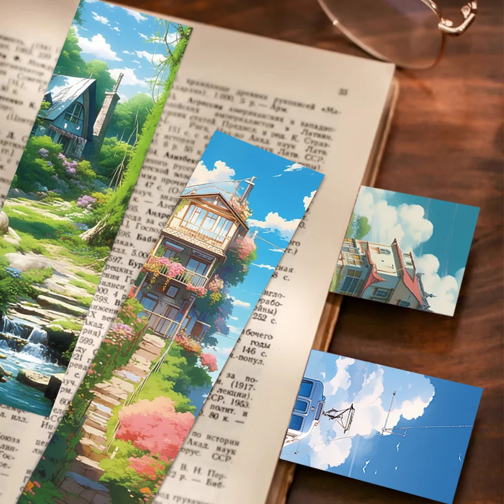 30Pcs Hayao Miyazaki Manga Style Bookmarks Student Gifts DIY Creative Art Decoration Reading Book Page Marking Cards