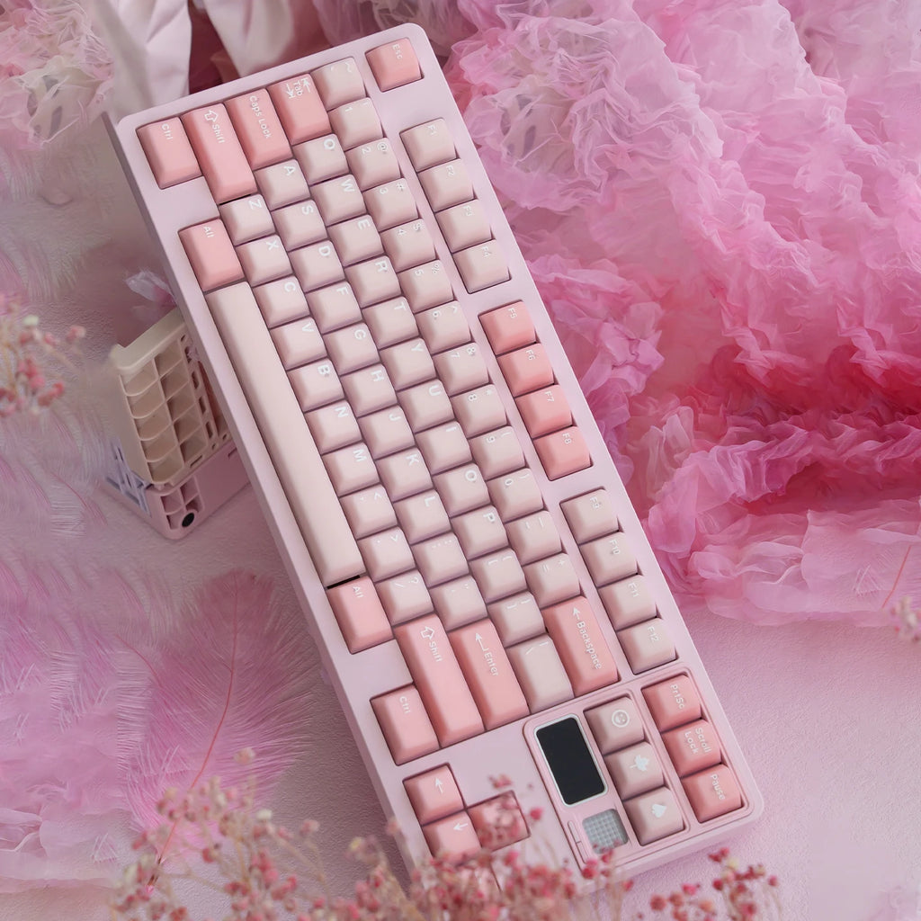 164 Keys Latte Coffee Keycaps Retro Brown Translucent keycaps Cherry Profile Double Shot PBT PC keycap For Mechanical Keyboard