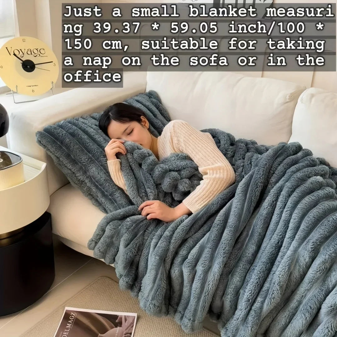 Luxurious Faux Rabbit Fur Throw Blanket Soft,Warm&Cozy for Couch,Bed,Office,Travel Versatile All-Season Gift,Christmas Present