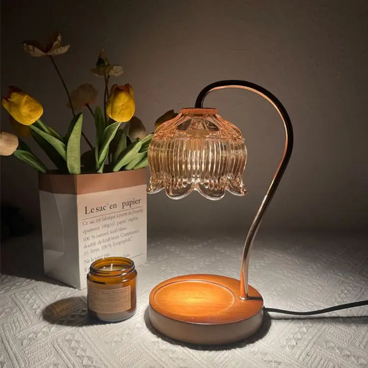 Flower Candle Warmer Lamp with Timer, Dimmable Candle Lamp Warmer, Christmas Birthday Gift, House Warming Decor, For Jar Candles