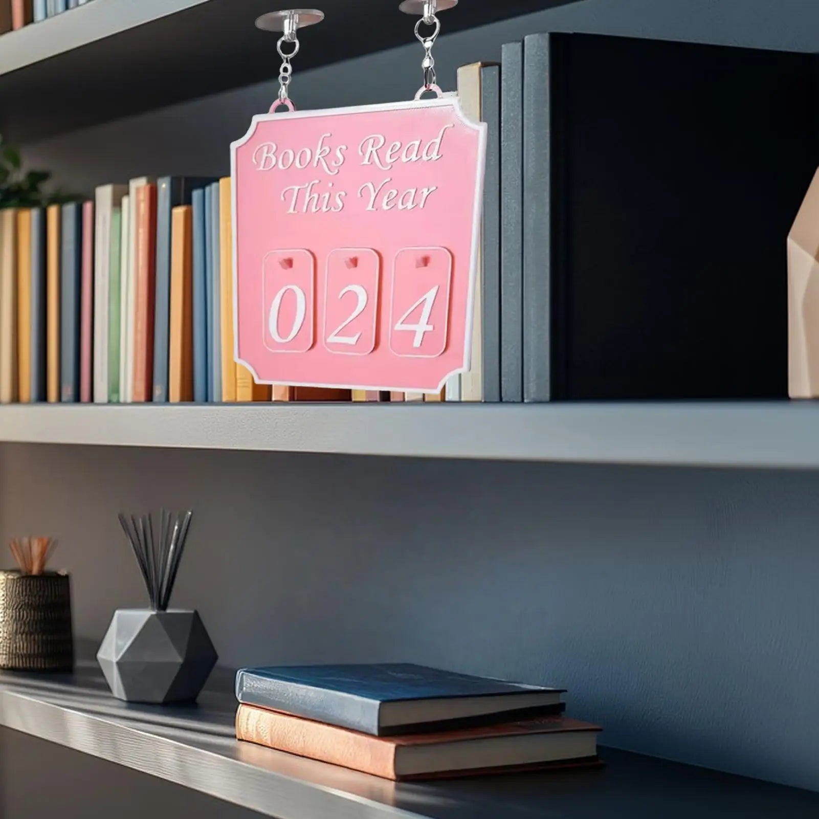 3D Printing Book Shelf Decor Books Read This Year Counter Up To 999 Modern Ornament Study Reader Library Hanging Decorations