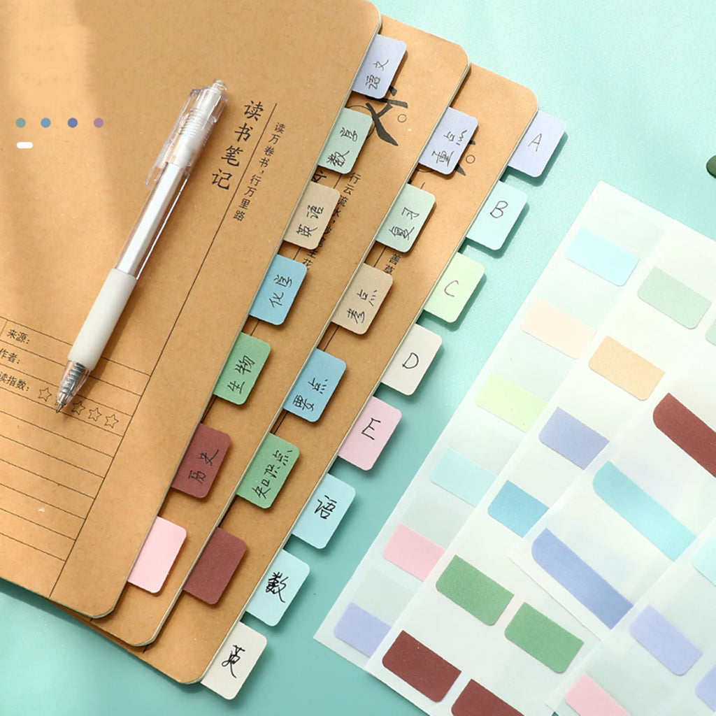 Removable Sticky Index Tabs for Books & Notebooks