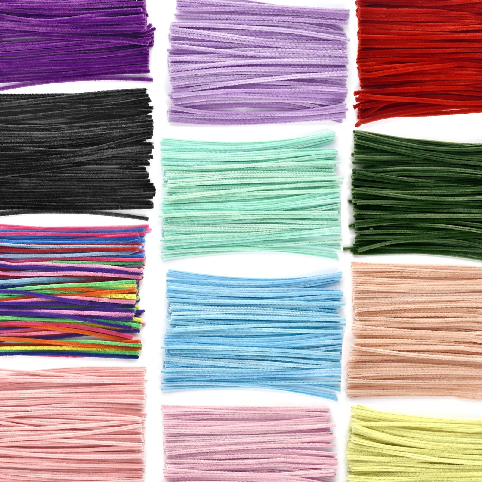 100pcs Colorful Chenille Stems – Soft Pipe Cleaners for DIY Crafts | 30cm Twist Plush Wire Sticks for Kids & Creative Hobbies