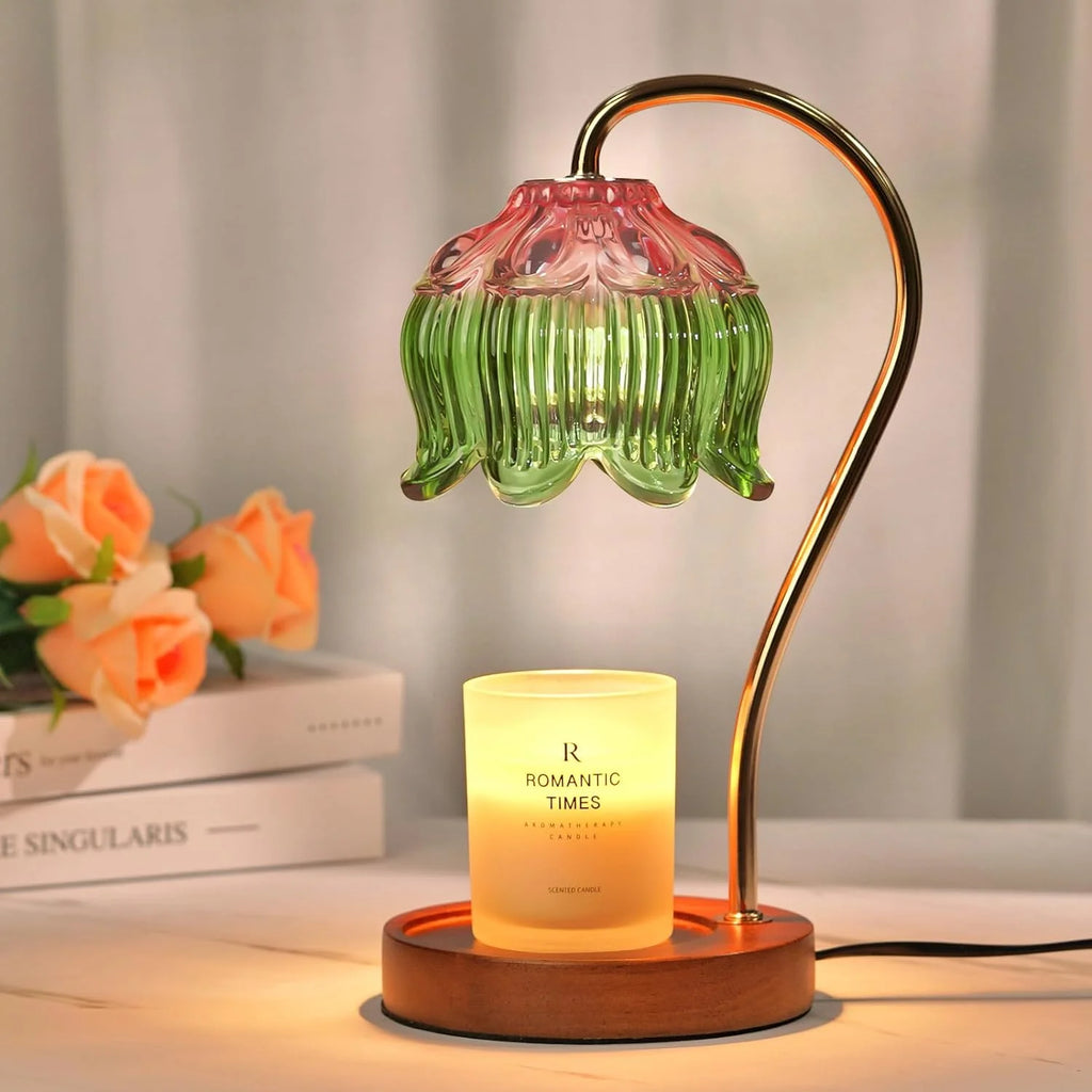 Flower Candle Warmer Lamp with Timer, Dimmable Candle Lamp Warmer, Christmas Birthday Gift, House Warming Decor, For Jar Candles