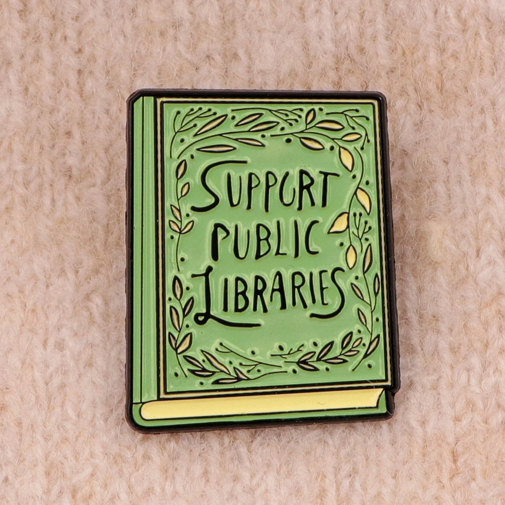 Black Cat Skeleton Book Enamel Pin