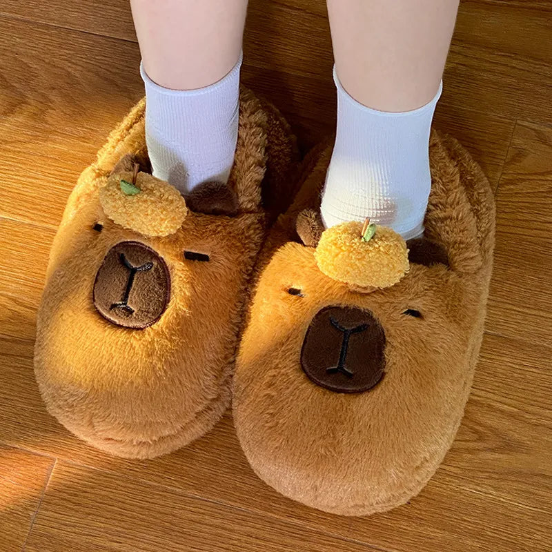 Highland Cow Capybara  Plush Slippers Cartoon Capibara Cotton Shoes Cute Animals Slipper Women Men Halloween Christmas Gifts