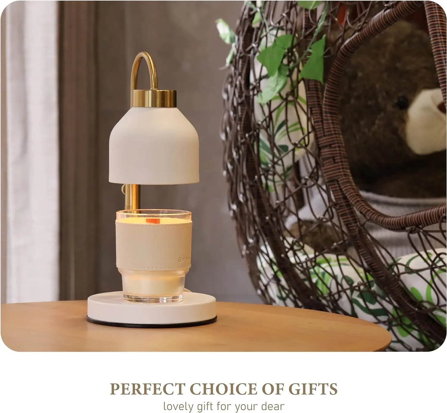 Candle Warmer Lamp, 2 Bulbs,Timer and Dimmer,Compatible with Large Yankee Candle Jars,3 Wick Candles,Height Adjustable Electric