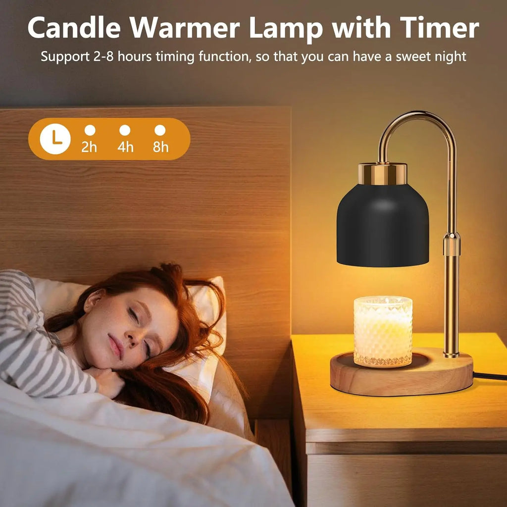 Candle Warmer Lamp with Timer and Two Wax Warmer Bulbs,Electric Wax Warmer for Scented Wax,Mothers Day Gift and House Warming Gi