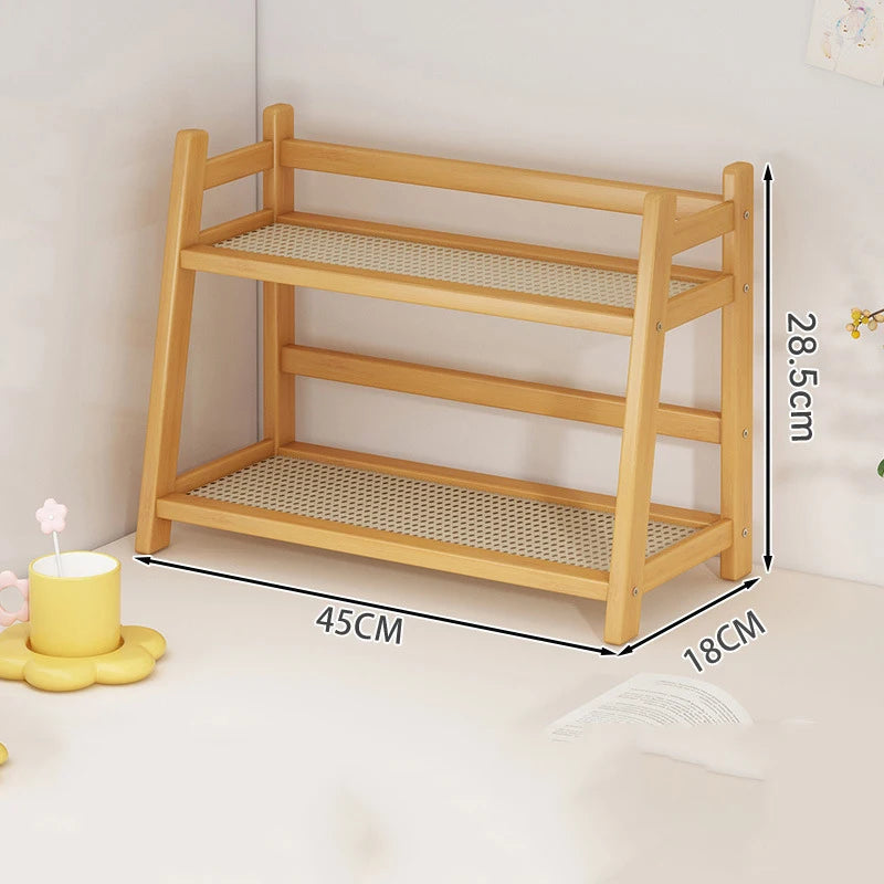 2-Layer Bamboo Spice Caddy & Coffee Bar Organizer