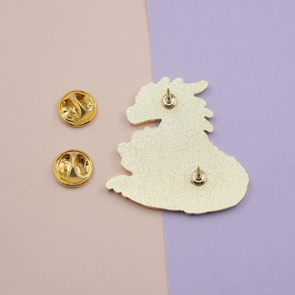 Dragon Reader Fantasy Enamel Brooch Pin
