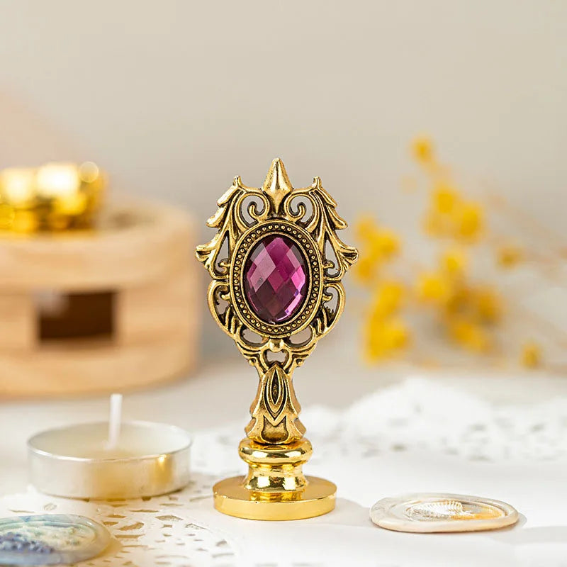 Wax Bead Pot Stick Heater Wax Seal Stamp Set Lacquer Furnace Seal Spoon Handle Stamp Melting Spoon Rubber Wood Melting Heater