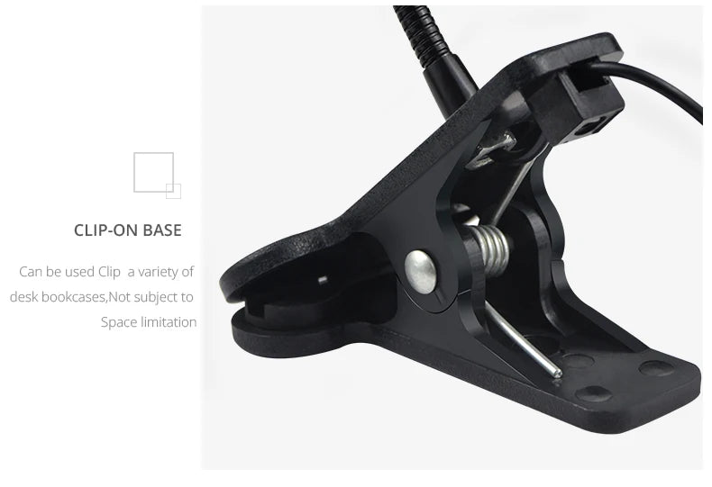 Flexible Table Lamp USB Power Lamp Reading Book Light With Holder Clip Study Reading Lamps Bedside Table Bedroom Decor Nightlamp