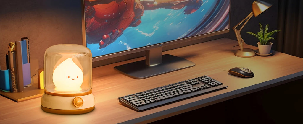 Mini Desktop LED Cute Night Lamp Creative USB Rechargeable Portable Cartoon Table Lamp For Coffee Bar Home Decor Hotel Bedroom