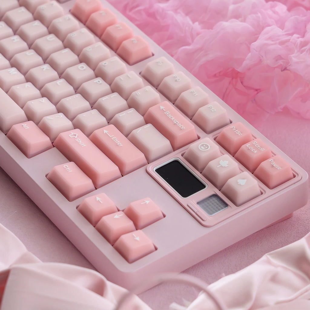 164 Keys Latte Coffee Keycaps Retro Brown Translucent keycaps Cherry Profile Double Shot PBT PC keycap For Mechanical Keyboard