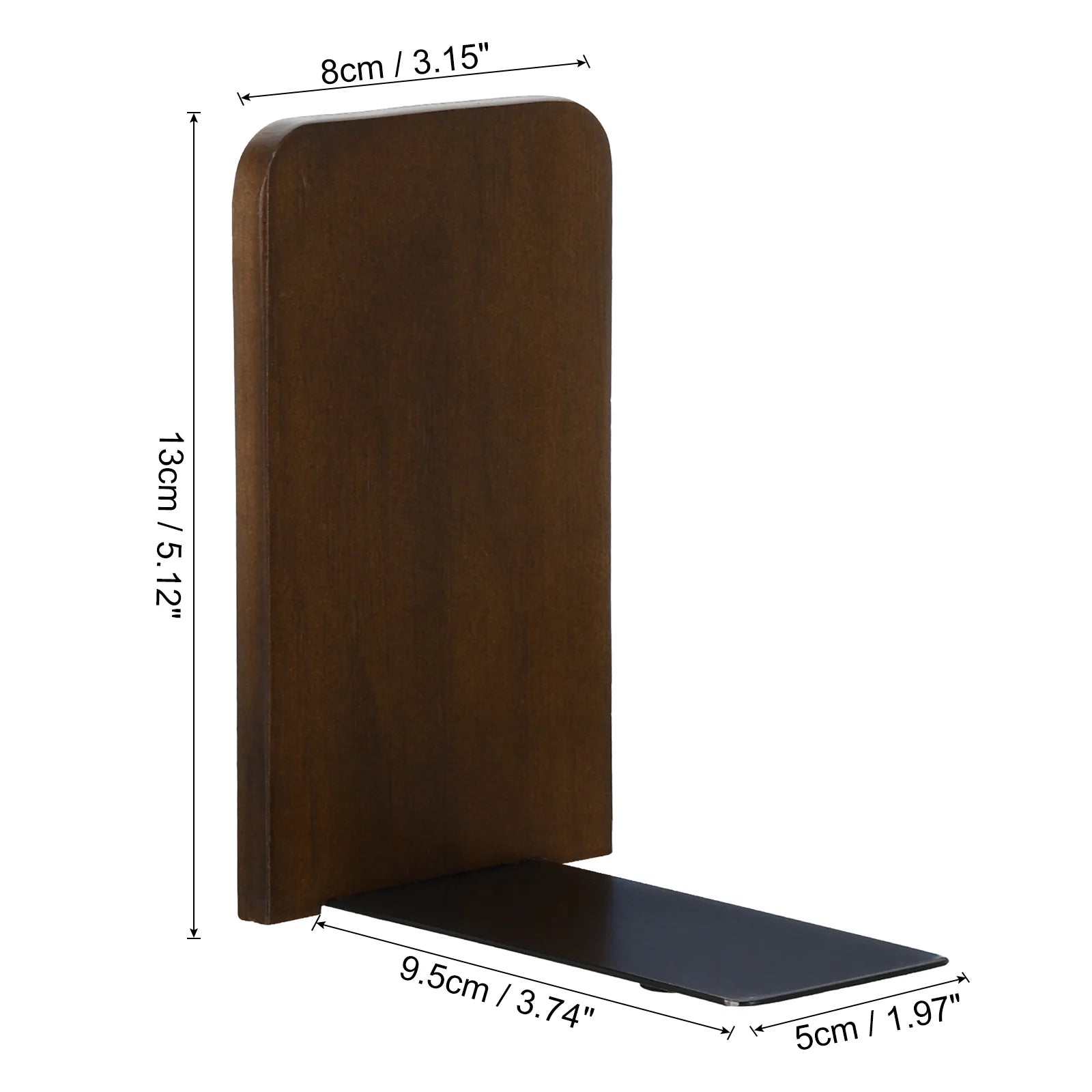 Wood & Metal Desktop Bookends (Set of 2)