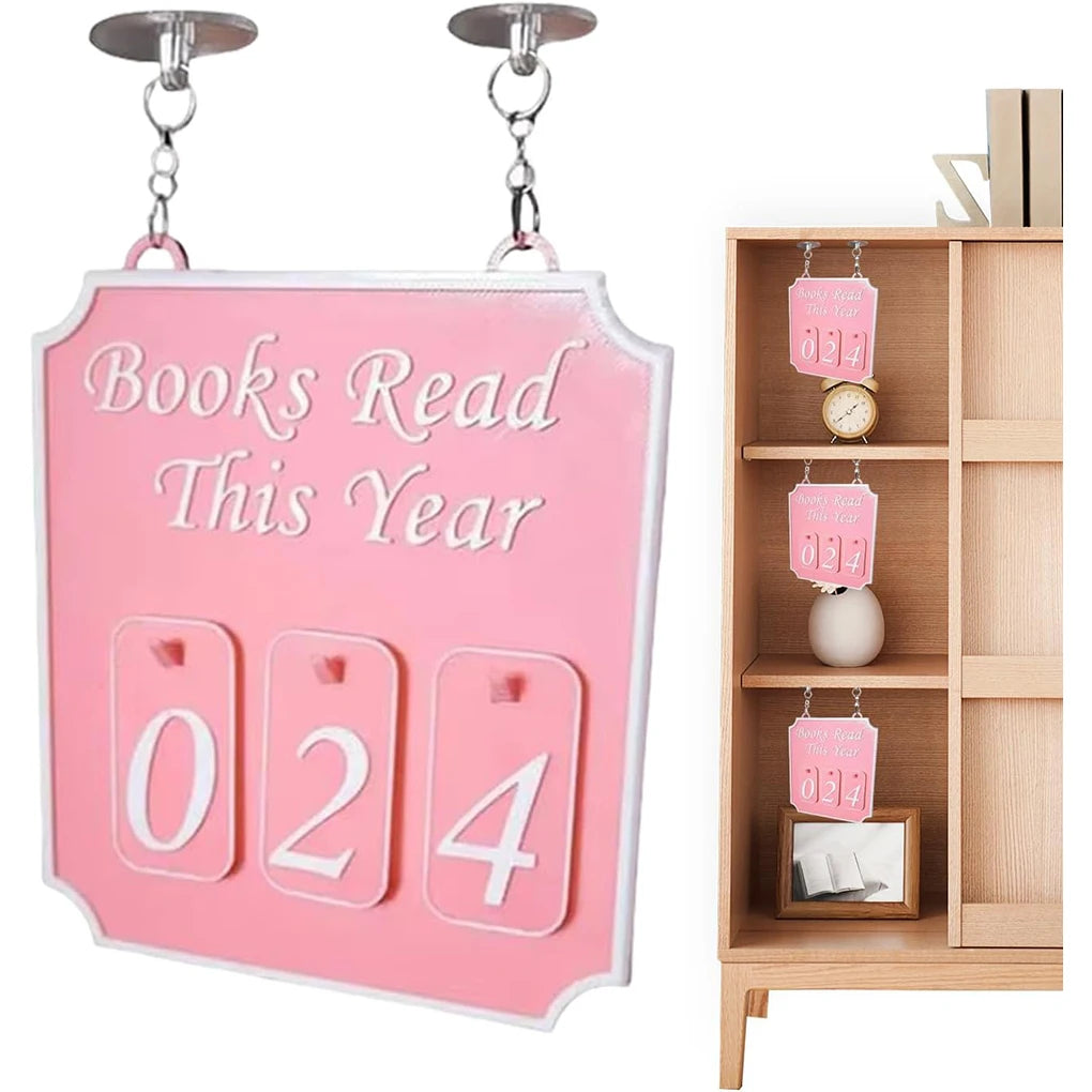 Hanging Bookshelf Counter Bookish Decor Books Read This Year Bookshelf Sign Personalized Book Lover Sign Reading Plan Management
