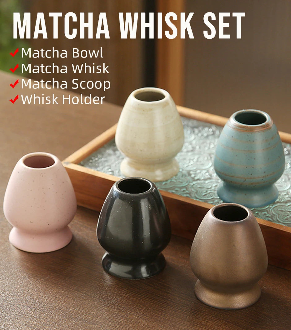 4-Piece Japanese Matcha Tea Set with Bamboo Whisk