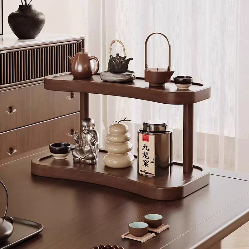 2-Tier Bamboo Vanity & Coffee Bar Organizer