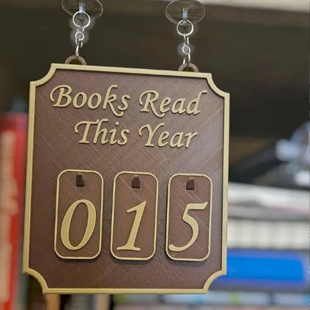 Hanging Bookshelf Counter Bookish Decor Books Read This Year Bookshelf Sign Personalized Book Lover Sign Reading Plan Management