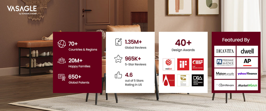 VASAGLE Coffee Bar, 6-Tier Kitchen Shelves with 6 Hooks, Baker’s Rack for Kitchen, Microwave Stand, Industrial
