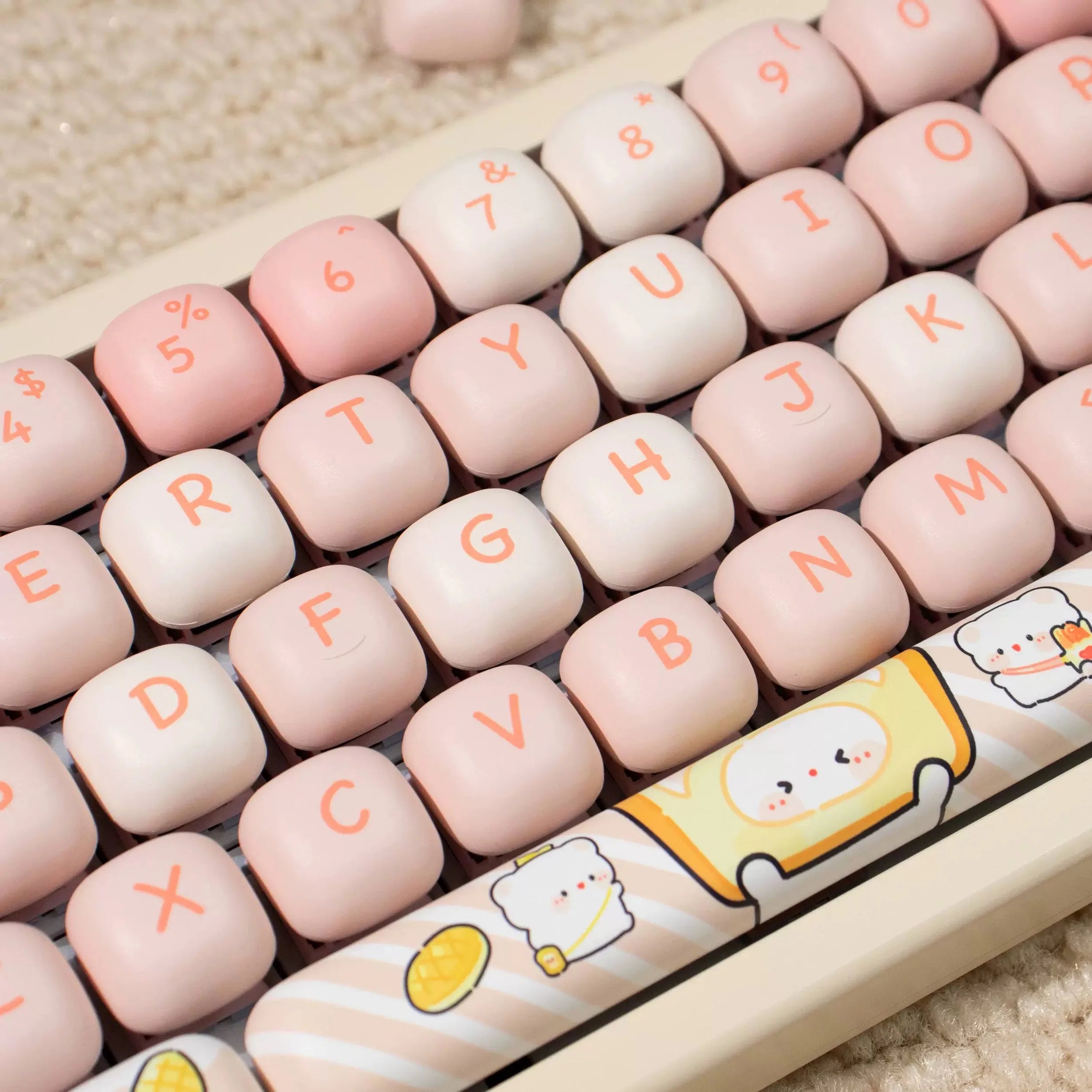 140 Keys Cute Keycaps Cat MOG Keycaps PBT Pink Keys Gift for Girl Cute New Square Thermal Sublimation Mechanical Keyboard 6.25U