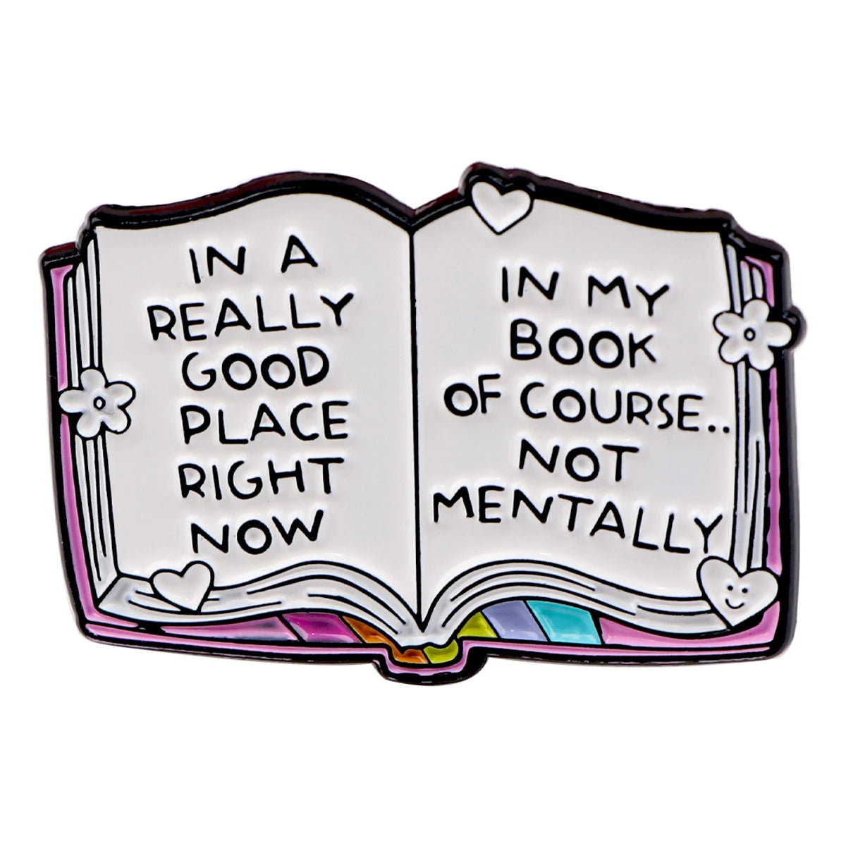 Black Cat Skeleton Book Enamel Pin