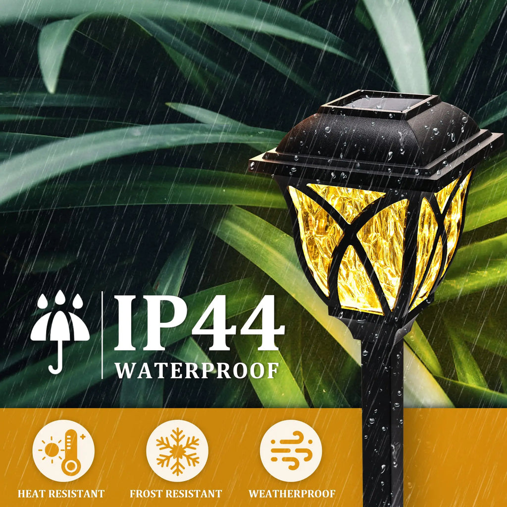 2pcs Led Solar Lawn Lights Outdoor Lamp Waterproof Warm Light Garden Courtyard For Walkway Path Villa Landscape Lights