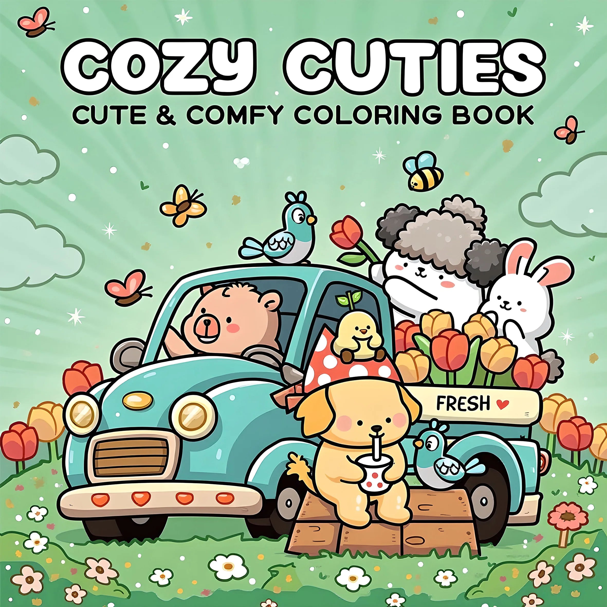 COZY CUTIES: Bold-easy Patterns Coloring Book for Adults Cute Drawing Book