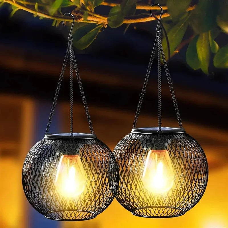 Solar Lantern Outdoor – Ortiny Upgraded Solar Lights for Outside Decorative Outdoor Hanging Lights Waterproof Solar Lanterns