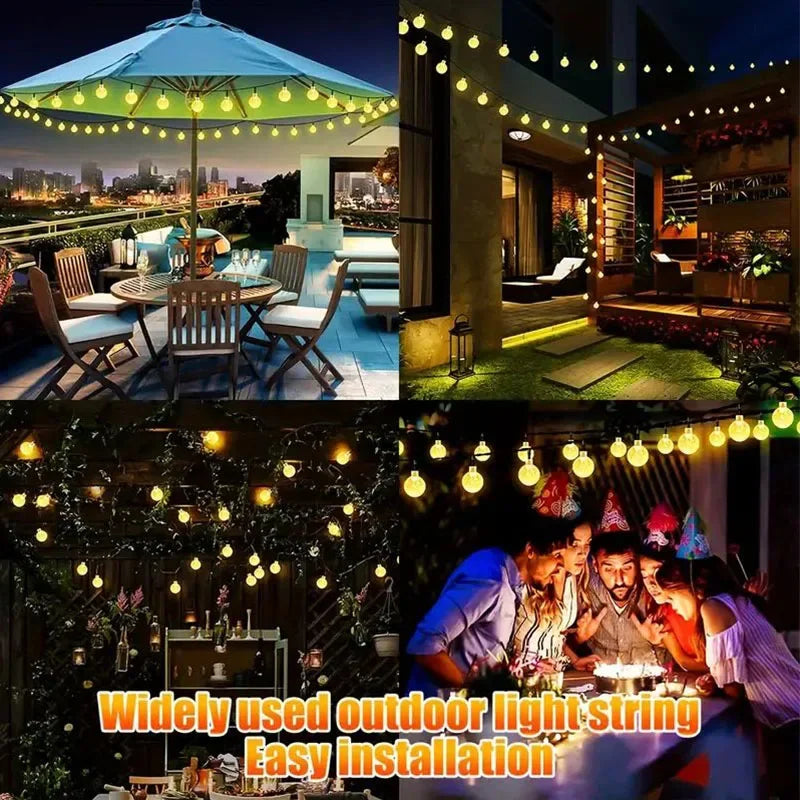 Solar String Lights 100 LED Crystal Globe – Solar Lights Outdoor IP65 Waterproof with 8 Modes for Garden, Tree, Patio &amp; Party Decor