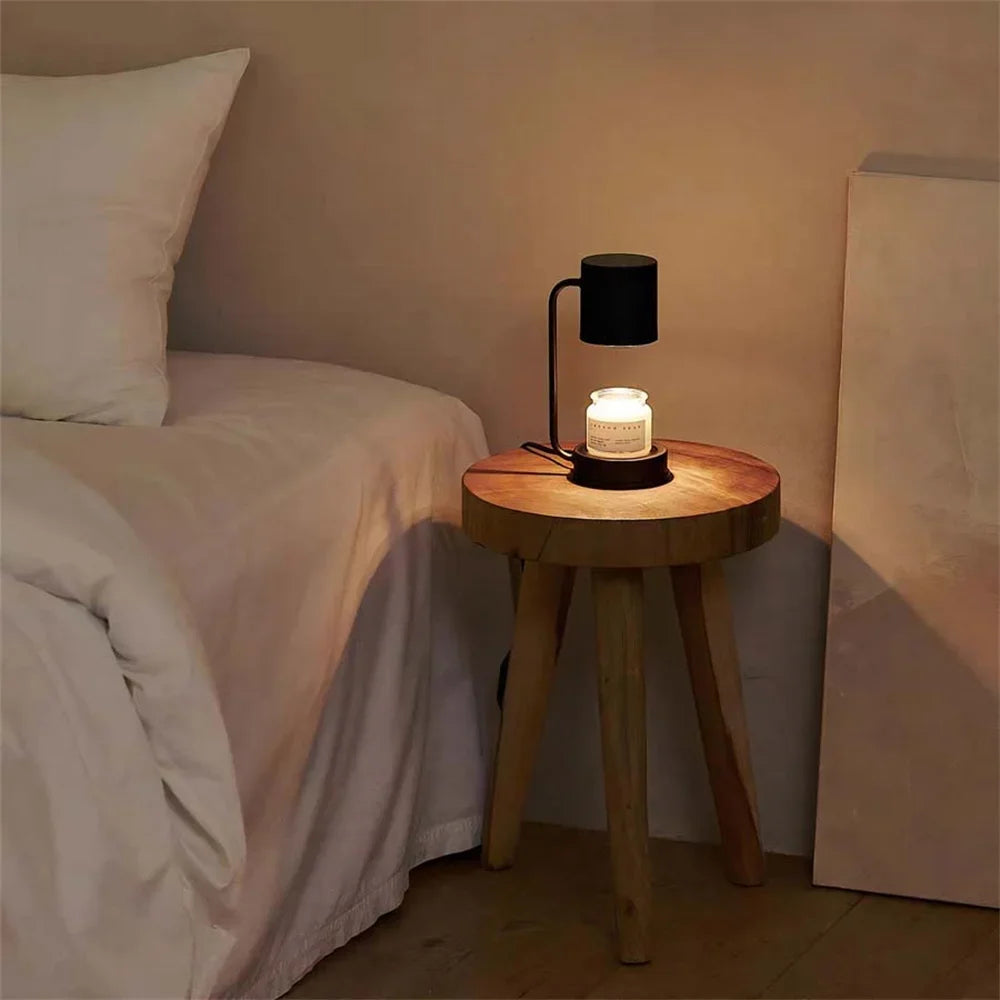 Simple  Table Lamp Dimmable Candle Warmer Lamp Metal Wax Burner Retro Melting Wax Lamp 220V Fragrance Light Desk Decor Lighting