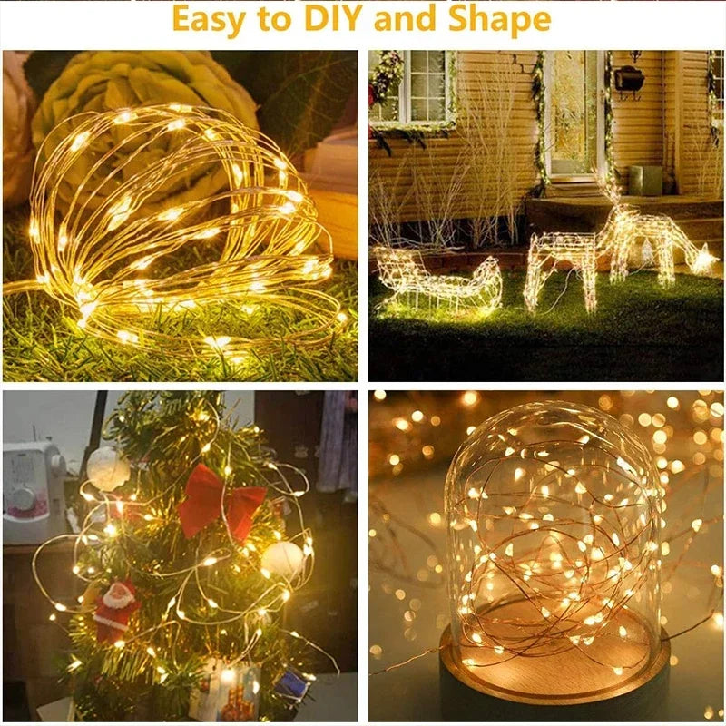 3M LED Curtain String Lights – Fairy Decoration USB Holiday Garland Lamp with 8 Modes for Home, Garden, Christmas, Party, New Year &amp; Wedding