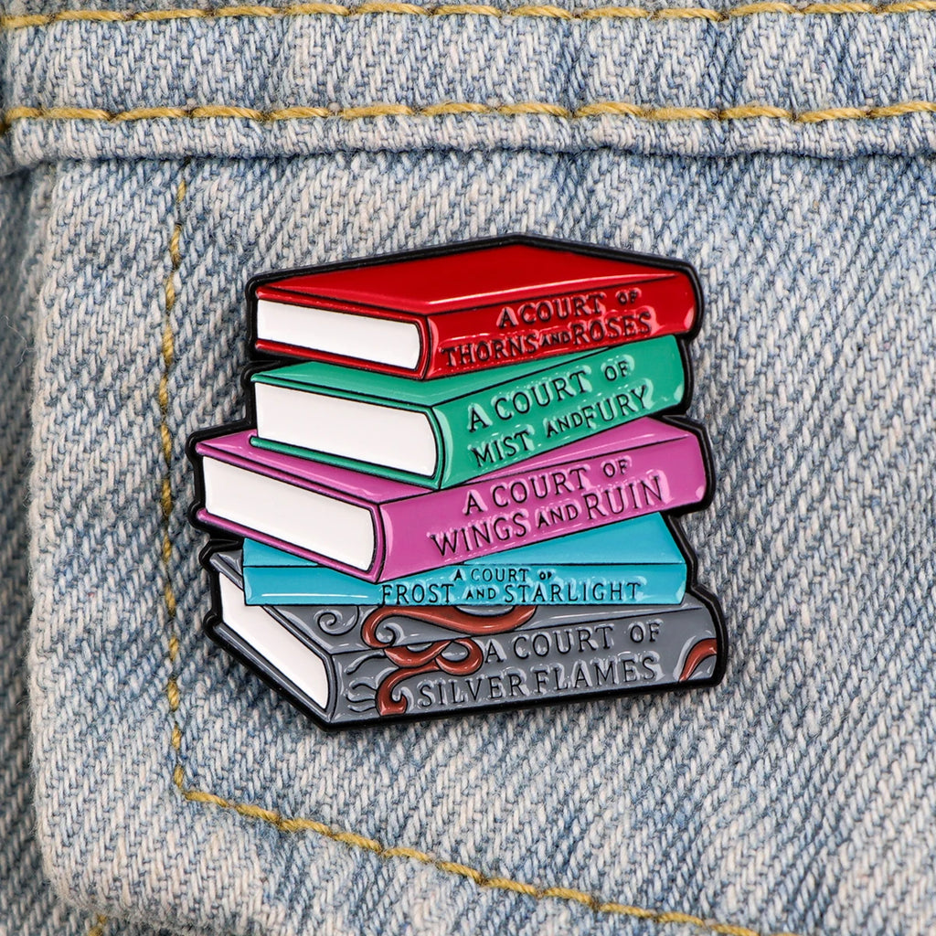 Black Cat Skeleton Book Enamel Pin