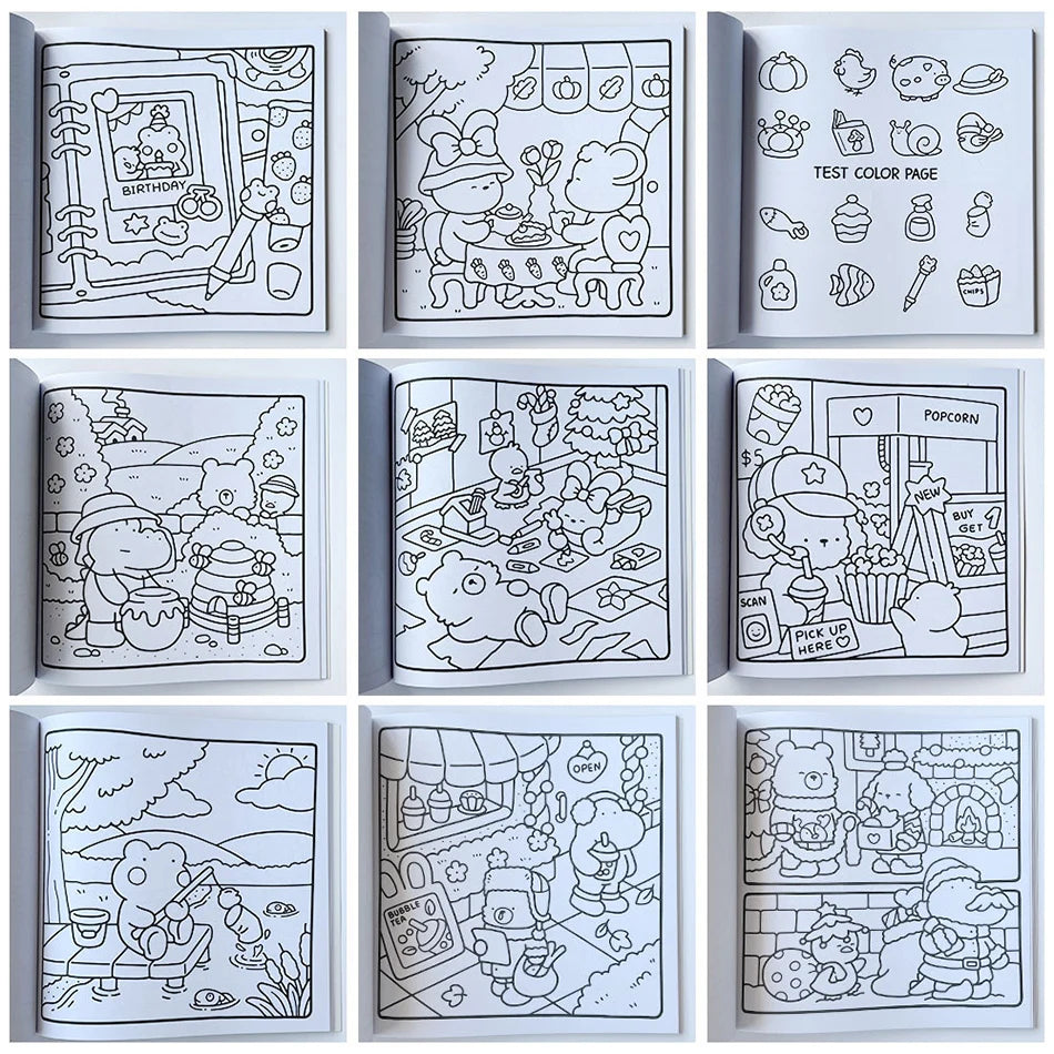 Cozy Friends Halloween Coloring Book for Adults & Teens