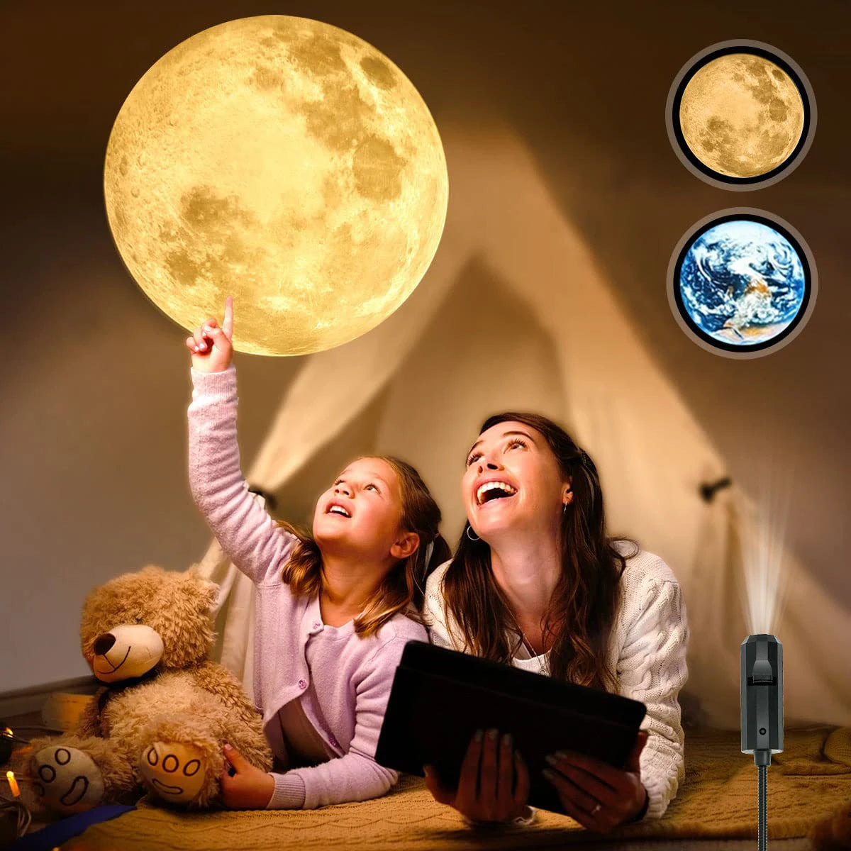 USB Moon & Earth Projection Night Light
