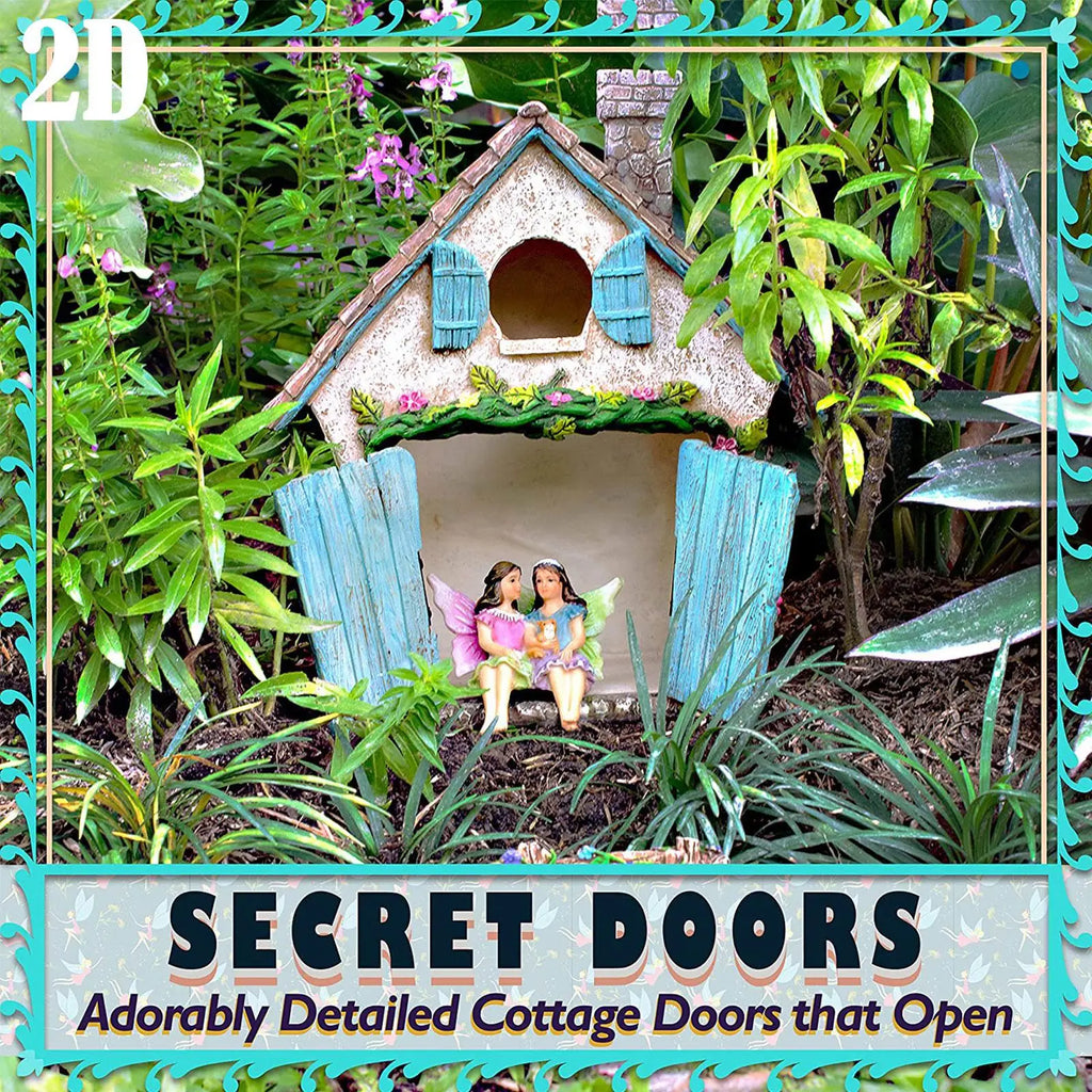 2D Fairy Garden Miniatures Gnome Window Door Set – Pendant Glow In The Dark Creative Ornaments Crafts for Fairy Garden Decorations