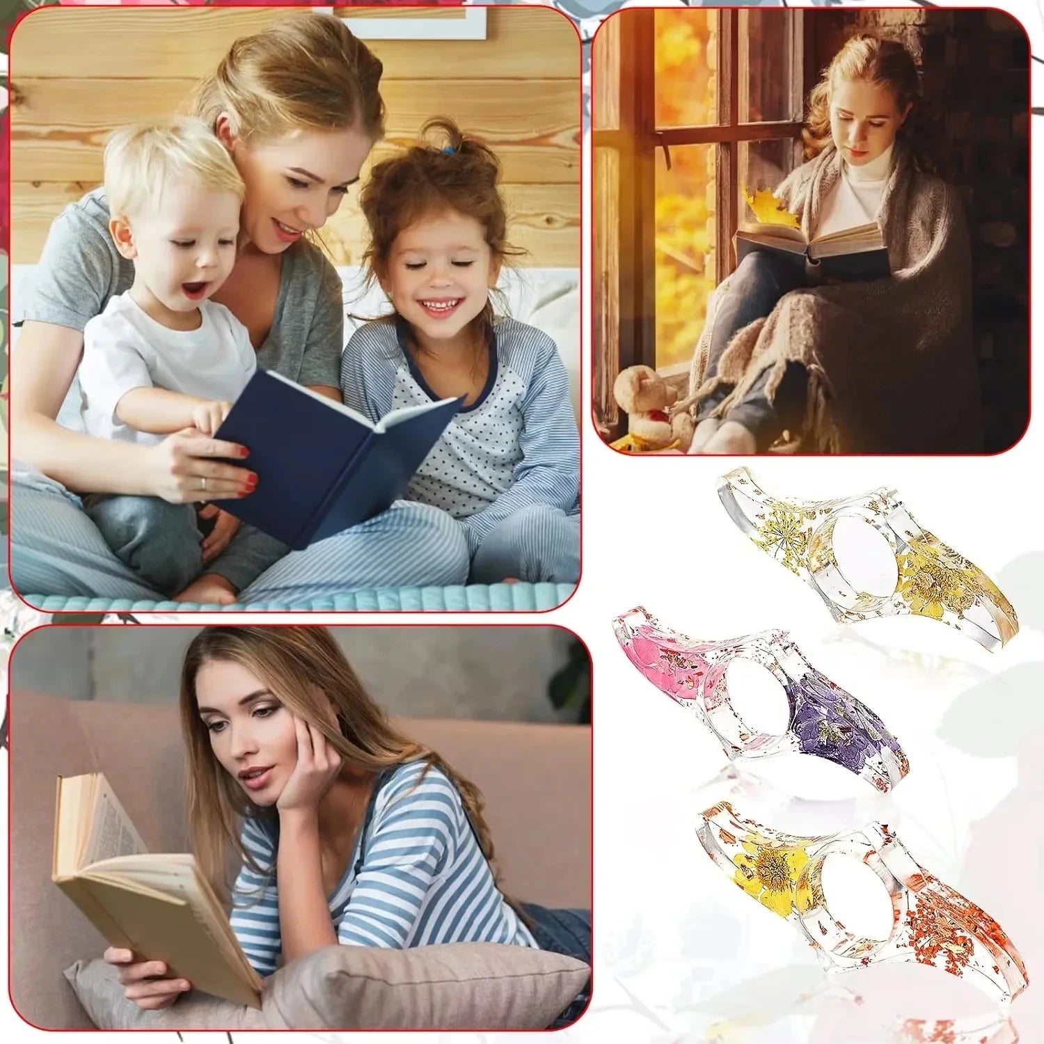 Finger Ring Resin Bookmark