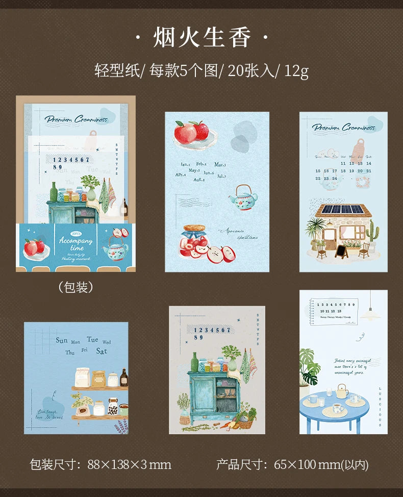 Journal GO 20pcs Time with You Note Pads Creative Warm Journaling Scrapbook Decorative Material Paper Stationery Notes