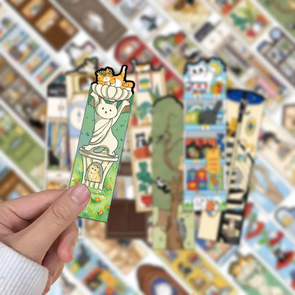 30-Piece Cat Scene Bookmark Set