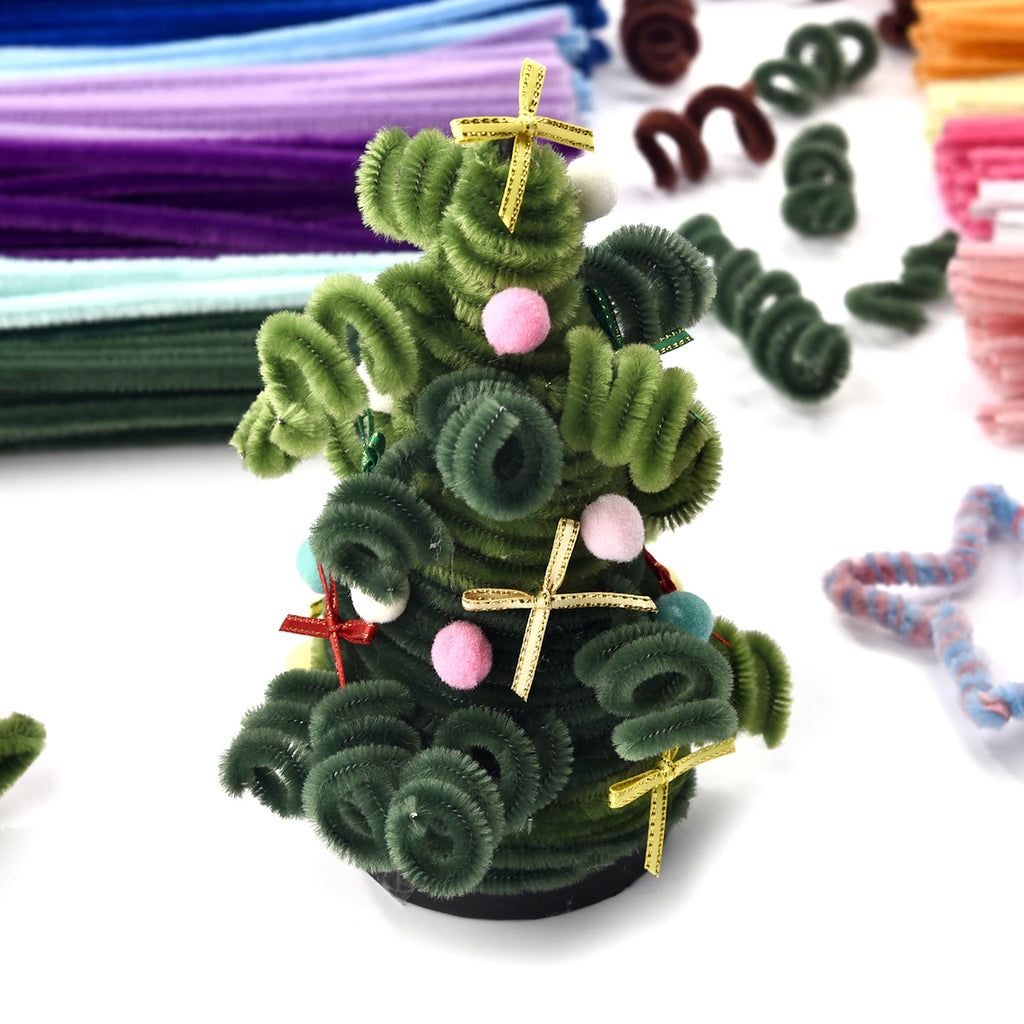 100pcs Colorful Chenille Stems – Soft Pipe Cleaners for DIY Crafts | 30cm Twist Plush Wire Sticks for Kids & Creative Hobbies